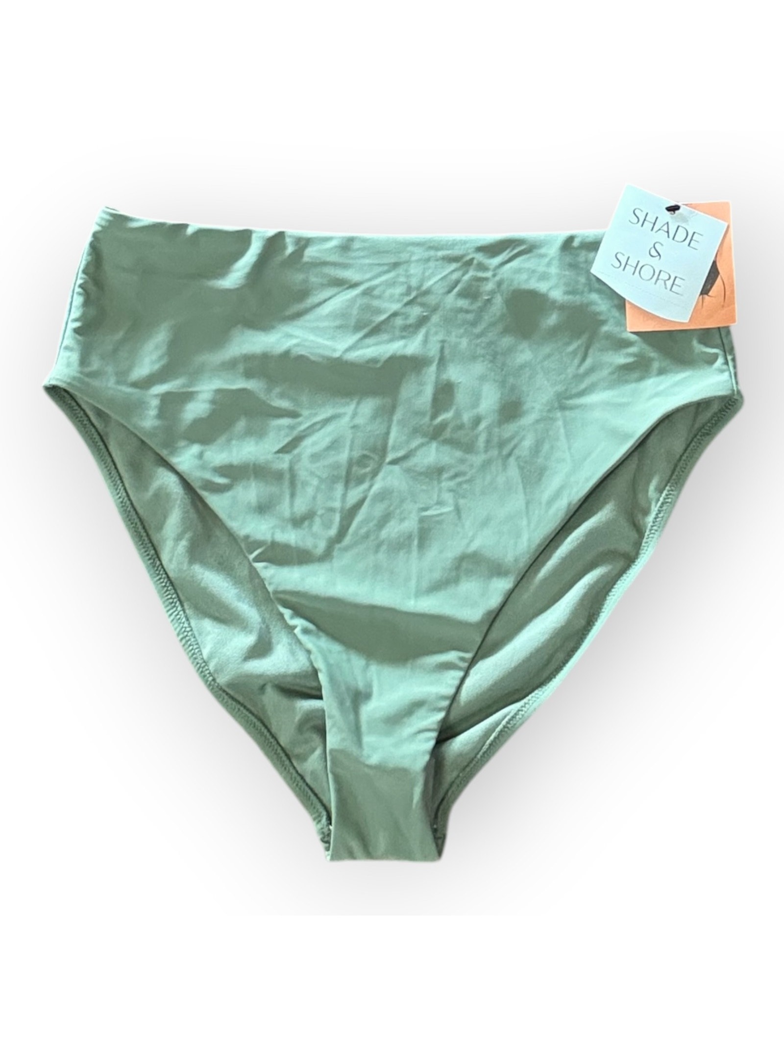 Shade And Shore High Waist Light Green Bikini Bottom Cheeky Size Medium